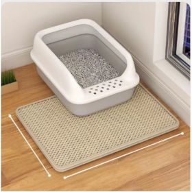 Cat Litter Mat Double Layer Filter Anti-bring Out (Option: Beige-45x60)