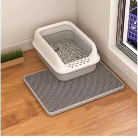 Cat Litter Mat Double Layer Filter Anti-bring Out (Option: Gray-45x60)