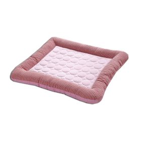 Pet Cooling Pad Bed For Dogs Cats Puppy Kitten Cool Mat Pet Blanket Ice Silk Material Soft For Summer Sleeping  Blue Breathable (Option: Red-L)