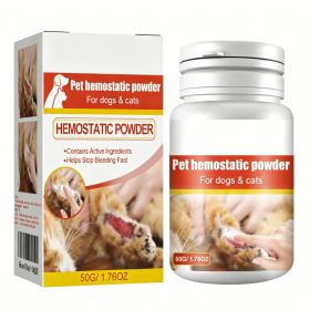 Pet Hemostatic Powder, Fast Bleeding Stop Wound Care Powder For Dogs Cats, Gentle Pet Nail Cut Skin Injury Healing Powder 50g (Option: 1pcs)