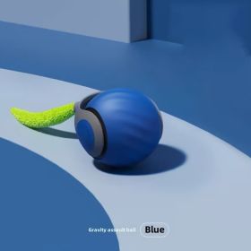 Automatic Rolling Cat Toy Ball - USB Rechargeable Interactive Pet Toy for Cats & Small Dogs | Safe TPR Rubber Material (Color: Blue)