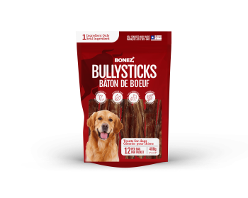 Bonez, Standard Bully Sticks, 6 or 12 Sticks, 6 or 10 Inch (Pack Quantity: 12, size: 10 Inch)